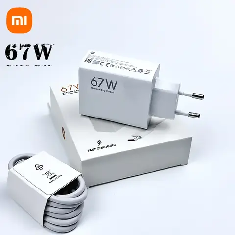 정품 샤오미 충전기, 터보 충전 EU 전원 공급 장치, 고속 충전 USB C 타입 케이블, Redmi Note 11 12 13 Pro Mi 13 Lite용, 67W