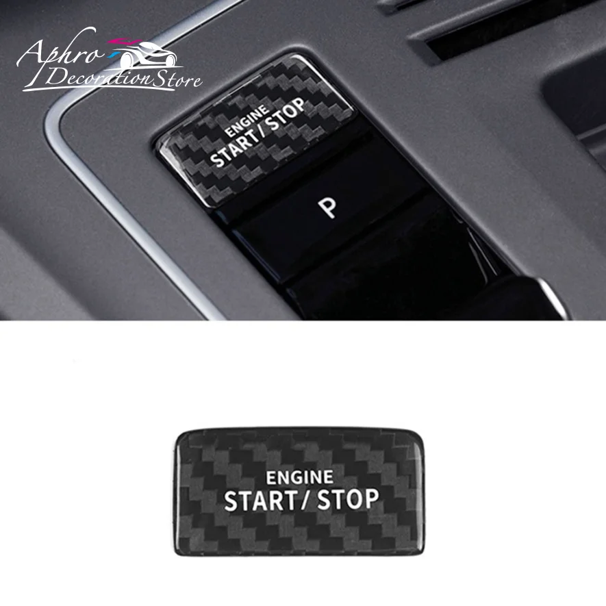 Carbon Fiber Car Engine Start Stop Button Switch Sticker for Volkswagen VW Golf 8 MK8 AT Accessories 2020 2021 2022