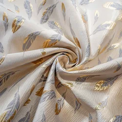 Gold Feather Embossed Jacquard Fabric Women's Spring and Autumn Dress Clothes Sewing Fabric 50cmx140cm