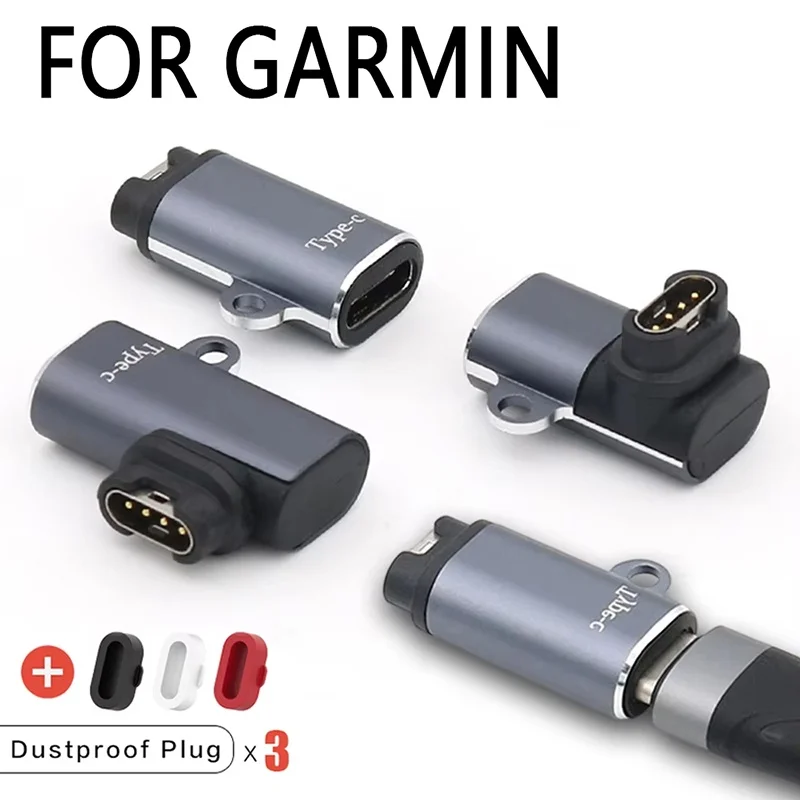 Type C/Micro USB/IOS Charging Portable Adapter For Garmin Fenix 7 7S 7X 6 6S 6X 5S With Dust Plug Smart Watch Charger Converter