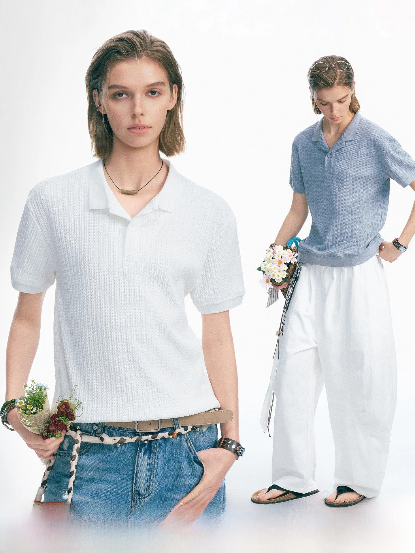 Dream Made Men's And Women's Summer Thin Short Sleeve  Shirt Wheat Ear Texture T-Shirt Casual Commute Style Polyester Fiber