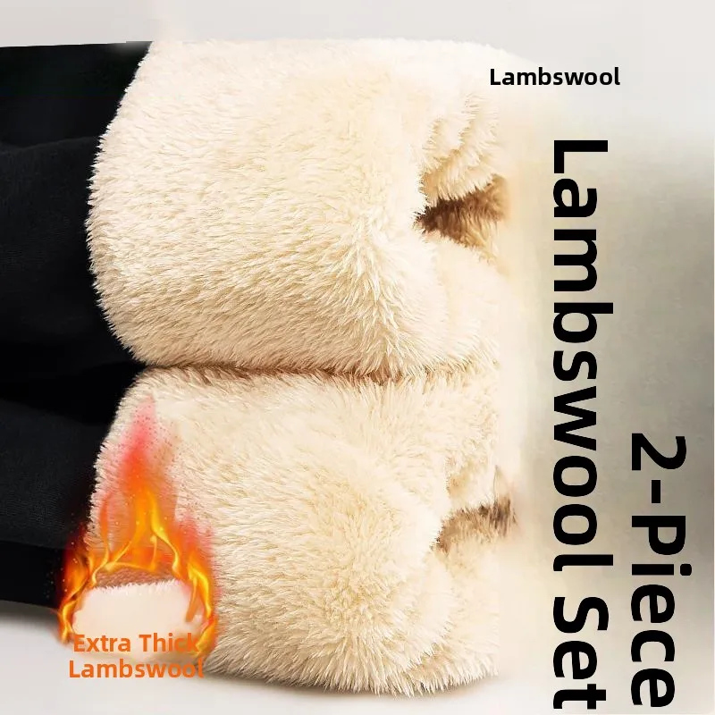 

Winter Thiened Wool Blend Fce Lined Cotton Pants Men Women plus Size Warm Cold Proof Trousers Inteated Wool