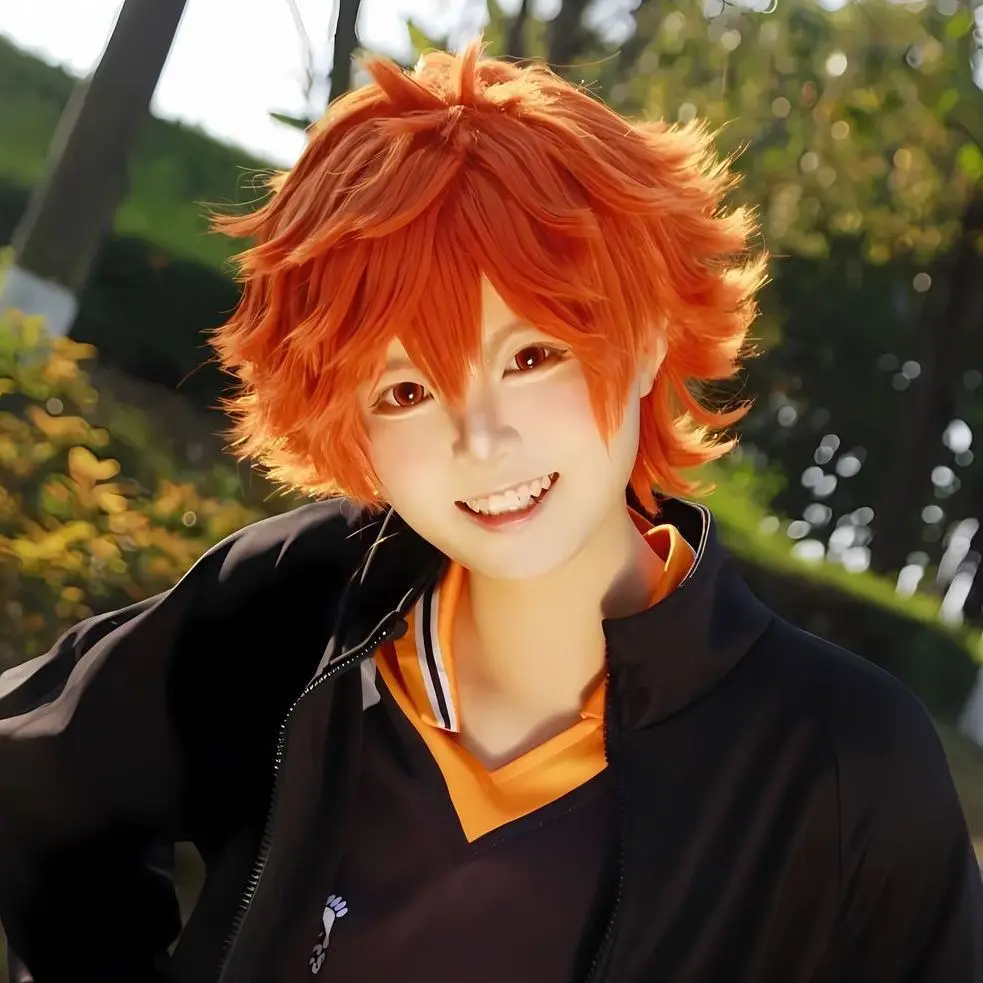 Haikyuu!! Shoyo Hinata Cosplay Perücke |   Lebhaftes, orange-rotes, stacheliges Haar, Anime, präzises Styling