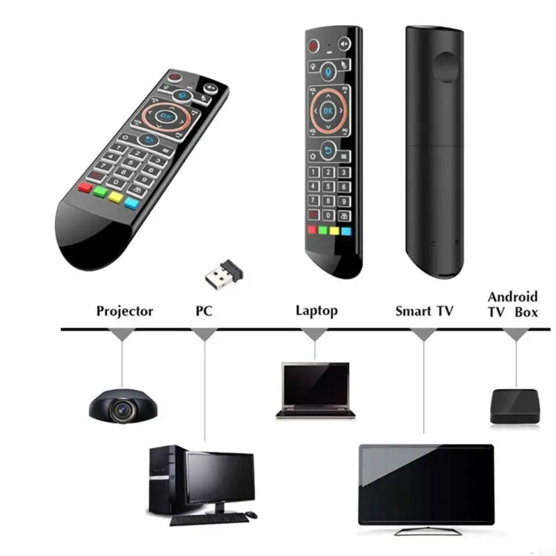 E1YB Wireless Air Mouse Gyroscope Go Learning 2.4ghz RF for Smart Voice Remote Control for Tox1 Android Box vs G20s