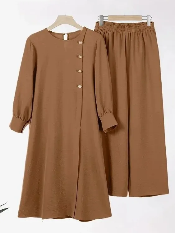 

Роскошно скромный элегантный индивидуальный ансамбль Абая, струящийся удобный широкий халат Абая, универсальный кафтан из двух частей