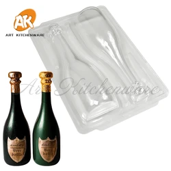 Large Champagne Bottle Chocolate Mold 3 Part Piece 3D Mold Smash Breakable Bottle DIY Candy Mold