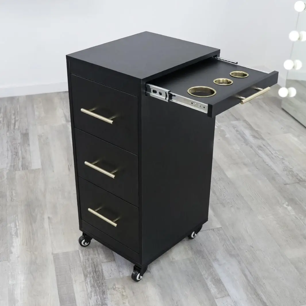 

Good Quality Modern Functional Barber Hairdressing Movable Furniture Tool Storage Salon Trolley Cartpromote sales