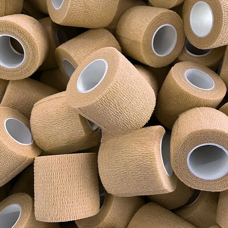 24 Rolls Kindmax Self Adhesive Bandage Beige, Elastic Breathable Sports Non-woven Wrap Finger Tape For Wrist Ankle First Aid