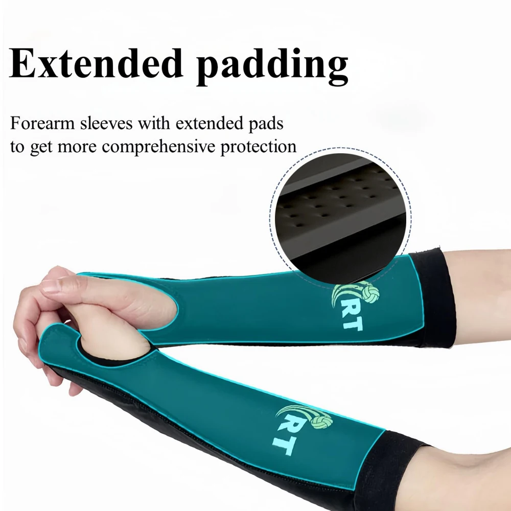 1Pair Volleyball Arm Sleeves Passing Hitting Forearm Sleeves with Protection Foam Pads and Thumb Hole,Padded Volleyball Sleeves
