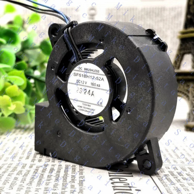 

UU SF61BH12-52A 12V 160mA 3 Wires Blower cpu fan for XT2100 projector server TV
