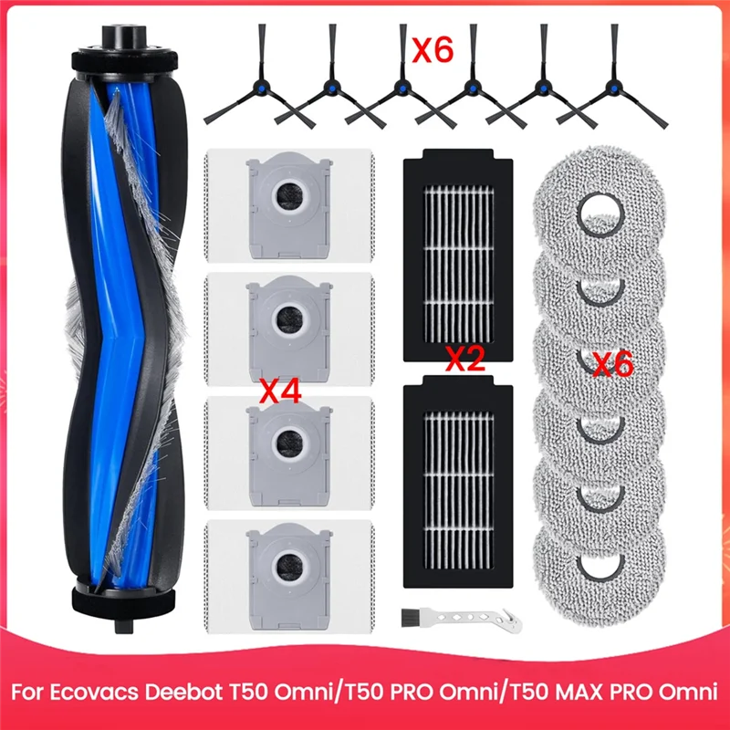 【Must-Haves】Replacement Accessory Set For ECOVACS DEEBOT T50 Omni/T50 PRO Omni/T50 MAX PRO Omni Vacuum Cleaner Parts