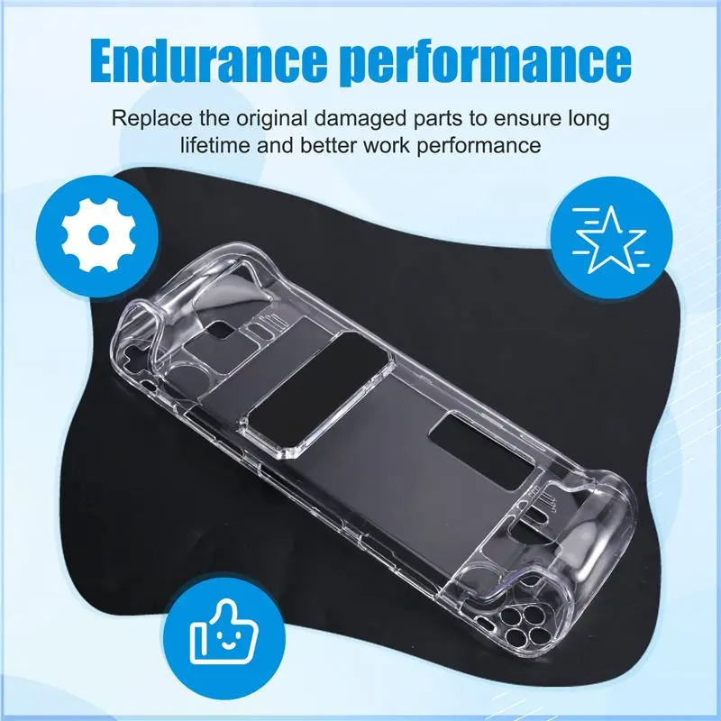 M01K Crystal PC For Steam Deck Split Clear Case Anti-Scratch Protective Cover Shell Skin Guard