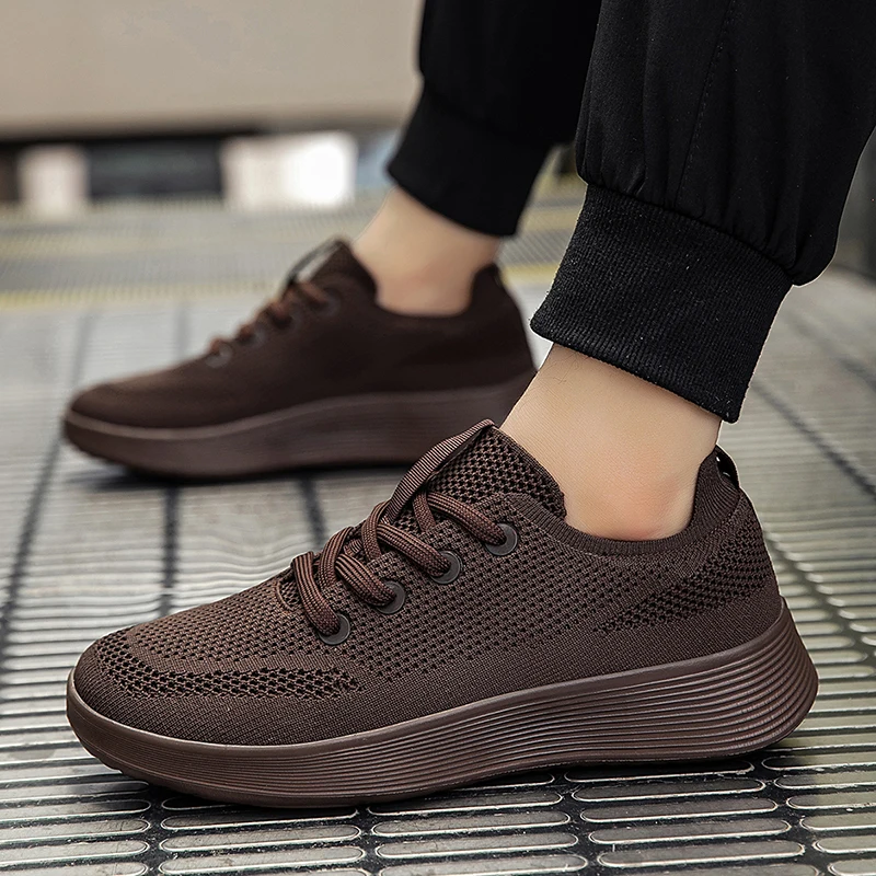 Mens Running Sneakers 2026 New Breathable Mesh Sports Shoes Snug Soft Outdoor Casual Mesh Tennis Shoes for Men