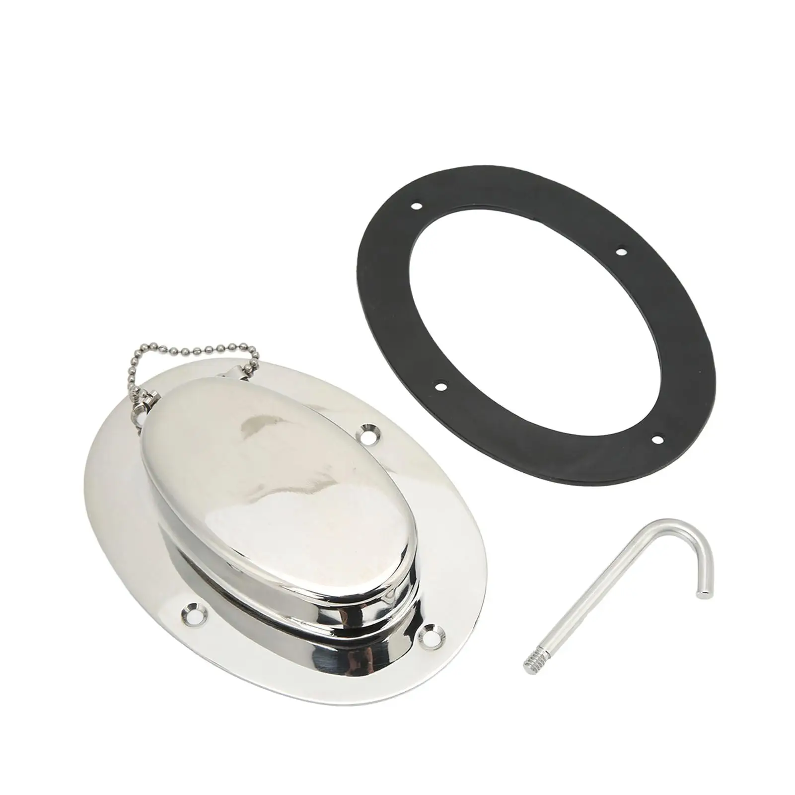 Kettendeckrohr aus Edelstahl 304, mit Gummidichtungsbasis, 6,32 x 4,47 Zoll Loch, 4,3 x 2,31 Zoll Marine-Yacht-Zubehör