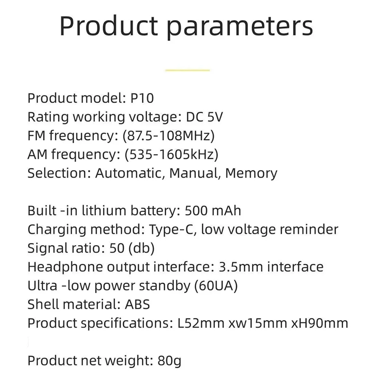 موثوقة-FM/AM معدات بث راديو صغير مشغل رقمي جيب صغير سماعات رأس ستيريو نمط متعدد الموجات راديو Fm-ABDQ
