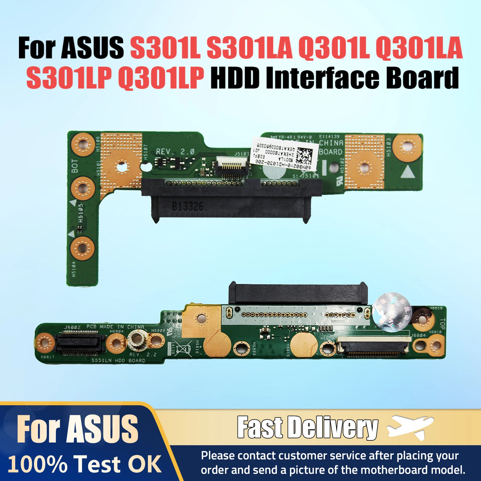 

For ASUS S301L S301LA Q301L Q301LA S301LP Q301LP S551LB S551LN S551L K551L A551L HDD interface small Board test good Fast Ship