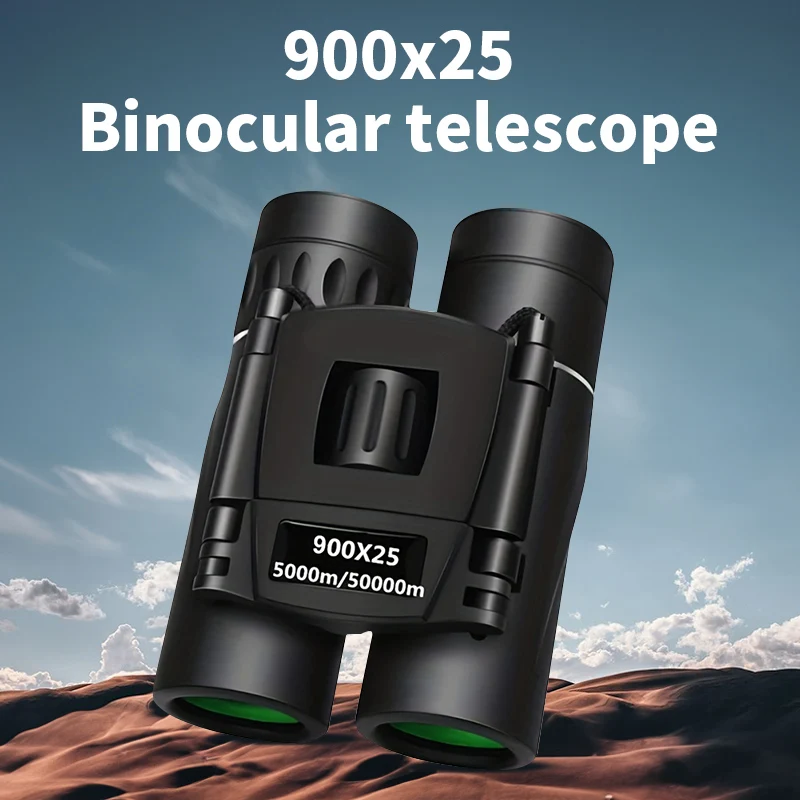 

900x25 Binoculars HD Powerful Long Range Folding Mini Telescope BAK4 FMC Optics For Hunting Sports Outdoor Camping Travel