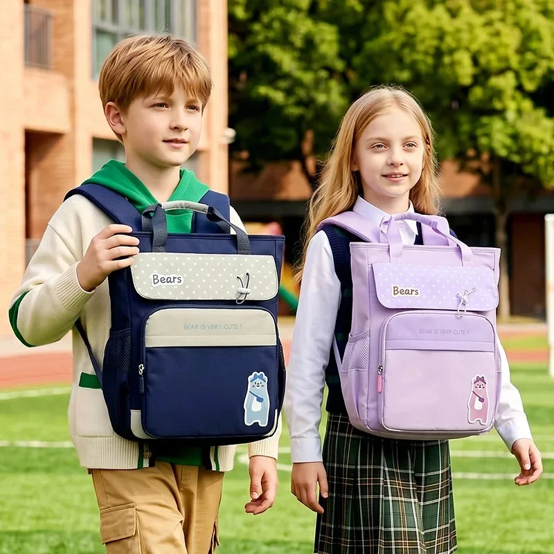 Kids Large Capacity School Backpack Dual Use Book Bag Tote Shoulder Bag for Primary School Students Boys Girls 2026 NEW