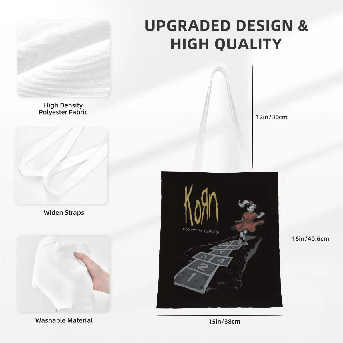 Korn Band New Korn boodschappentassen dames canvas de draagtas herbruikbare dames schoudertas reishandtas