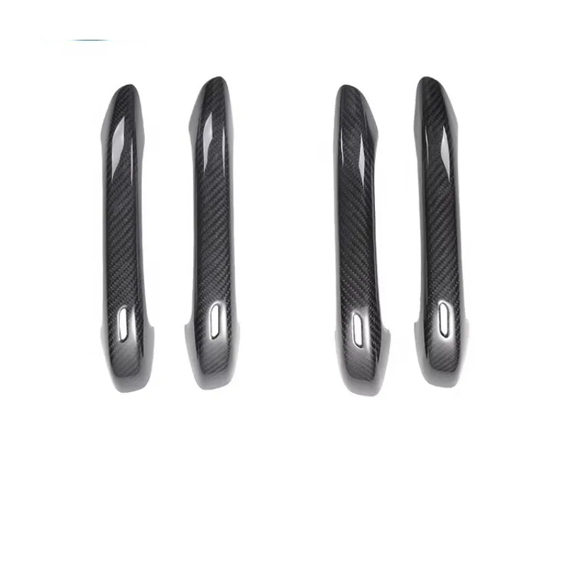 Carbon Fiber Door Handle Cover Stick on Style for Porsche Macan 2018