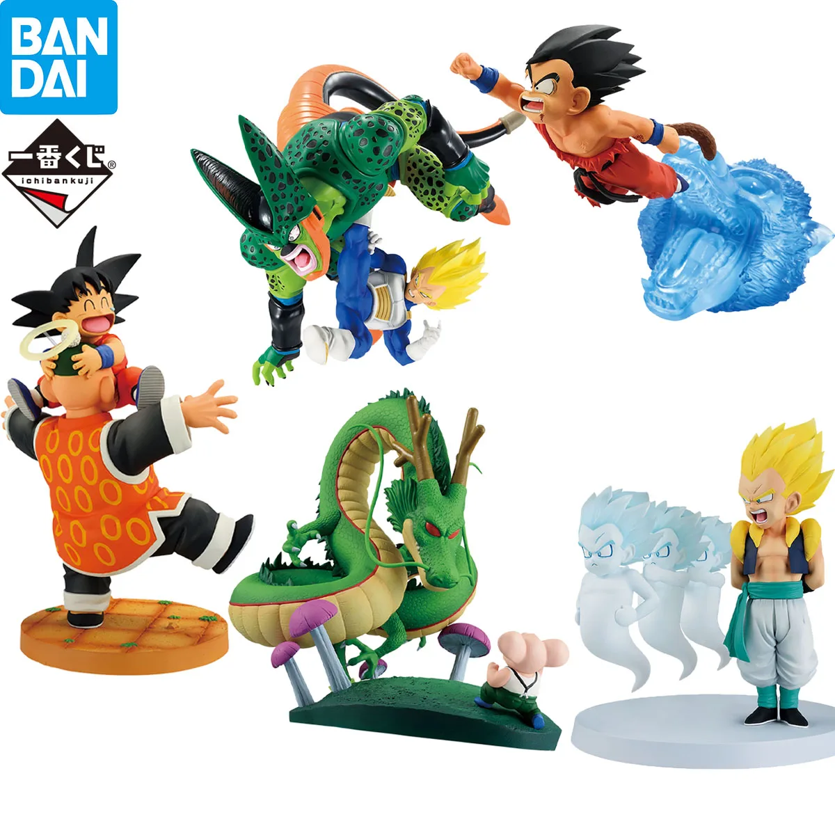 

In Stock BANDAI Ichiban Kuji Dragon Ball Z Vegeta SSJ Cell Gotenks Son Goku Gohan ShenLong Original Anime Figure Model Toy