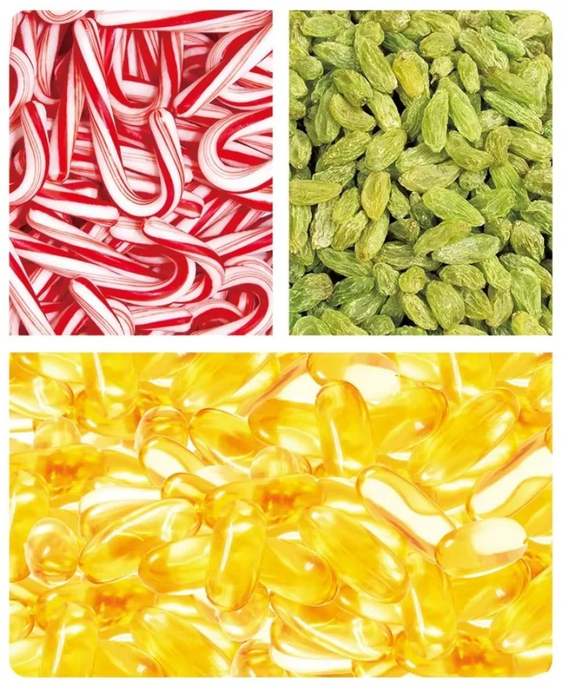 Vertical Vffs Solid Small Bag Filling Food Coconut Wafers Biltong Cracker Chickpeas Silage Gummy Candy Packaging Machine view 5