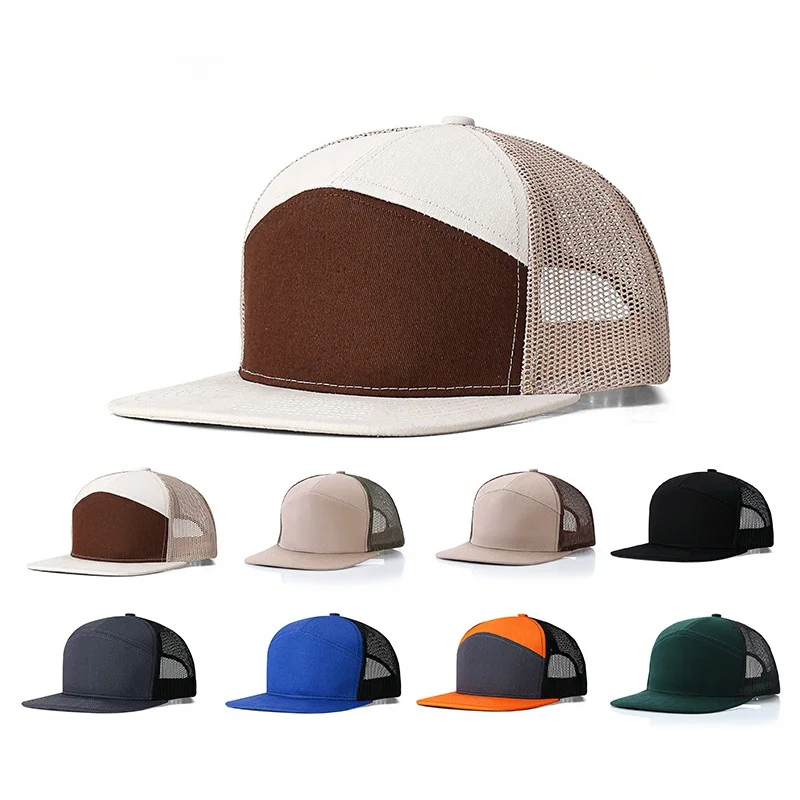 Cloth Mesh Cap Breathable Truck Driver Cap Sunshade Flat Brim Hip Hop Mesh Cap Baseball Cap