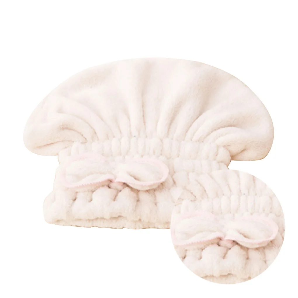 Microfiber Hair Drying Towel Wrap With Bow-Knot Shower Cap Hair Turban Hair Wrap Cap Applies To All Length And Dry Hair Quickly