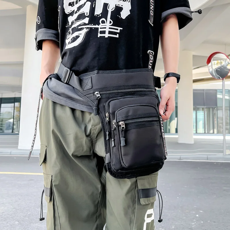 

Polyester lightweight cycling waist-leg bag for men, multi-compartment travel and sports waist bag, lure fishing gear bag