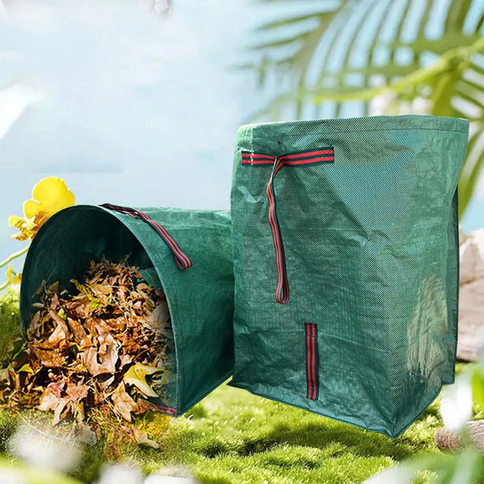270L foldable Yard Garden bags 2Pcs/set Portable dustpan and grass collection bag set for Clippings Branches Debris Landscaping