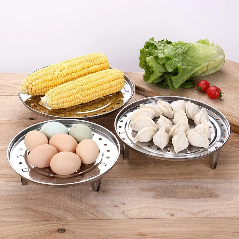 304 Stainless Steel Steamer Rack Multifunction Pot Steaming Tray Dumplings Eggs Grill Stand Kitchen Tableware Cooking Utensils