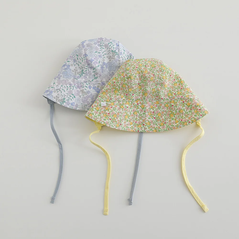 Reversible Baby Sun Hat for Girls Floral Indian Hats Autumn Outdoor Travel Newborn Sun Cap Toddler Bonnet Newborn Head Wrap Cap