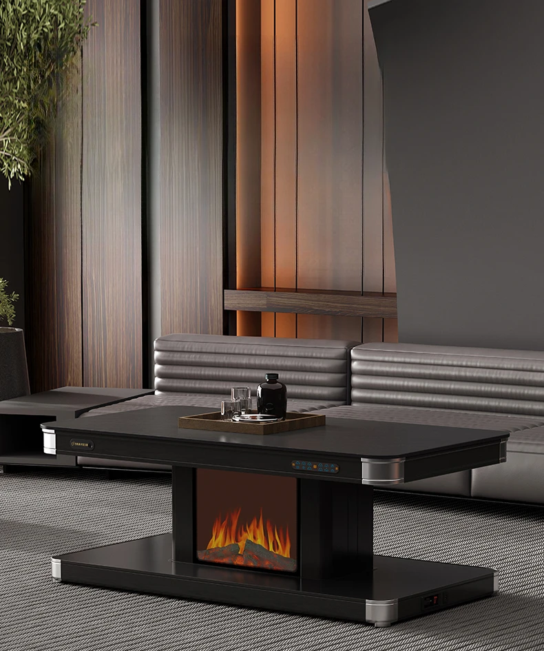 Table chauffante Mobile, table de feu, table chauffante électrique, table basse élévatrice domestique pour salon
