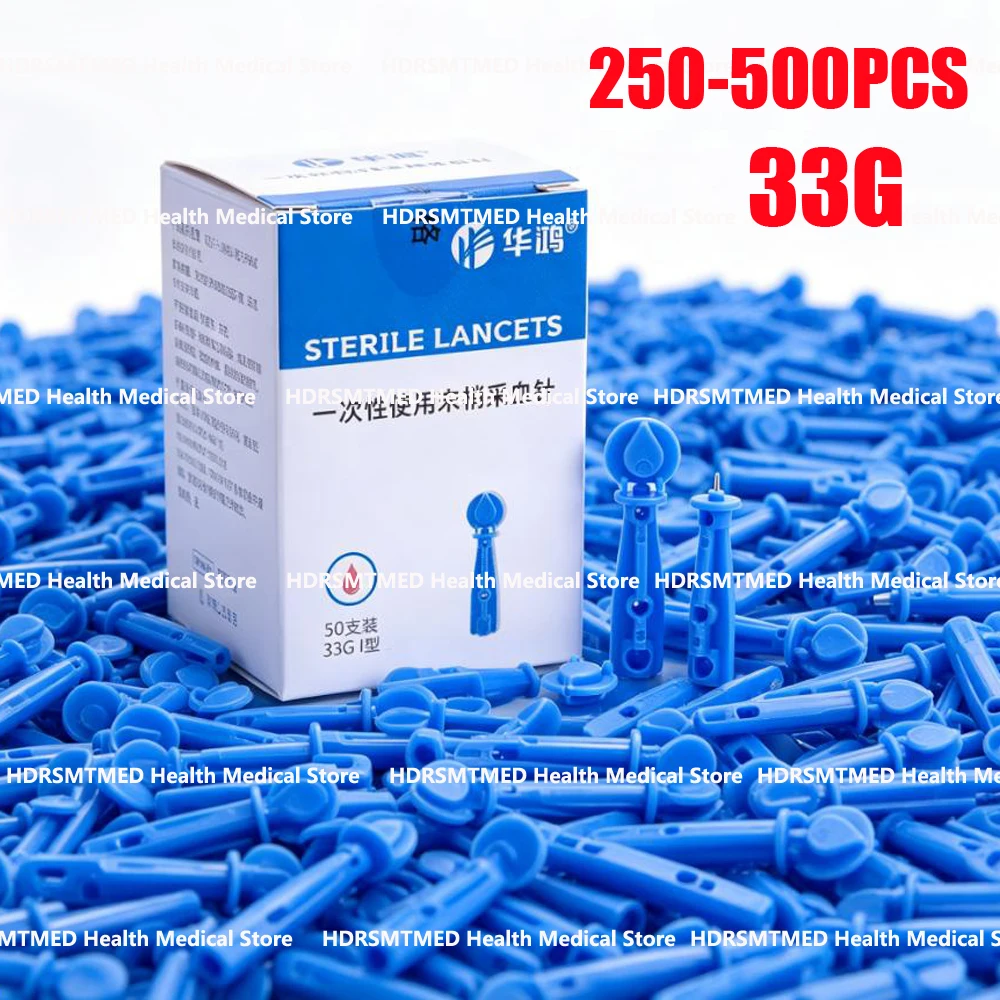 250pcs-500pcs 33G Disposable Blood Lancet Pen Needles Massage Stick Use for Pen Sterile Lancets Vent Drain Blood Lancet Needles