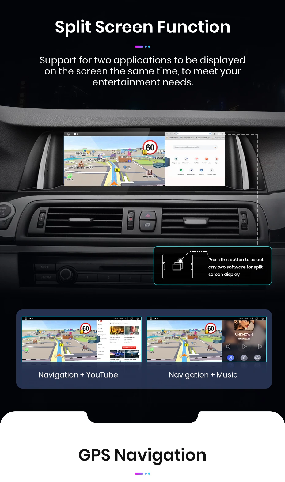 Junsun Kabelloses CarPlay und Android Auto Autoradio für BMW 5er F10 F11 2011-2017 CIC NBT Intelligentes System Stereo GPS-Navigation – Detail 14