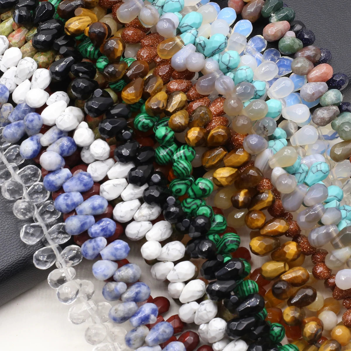 Natural Stone Beads Water Drop Malachite Quartz Opal Bead for Jewelry Making Diy Women Necklace Bracelet  Accessories