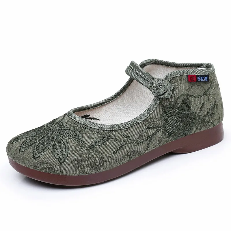 Women Vintage Chinese Embroidered Flats Old Beijing Cloth Shoes Non Slip Comfort Casual Walking Shoes for Daily Wear Top Selling