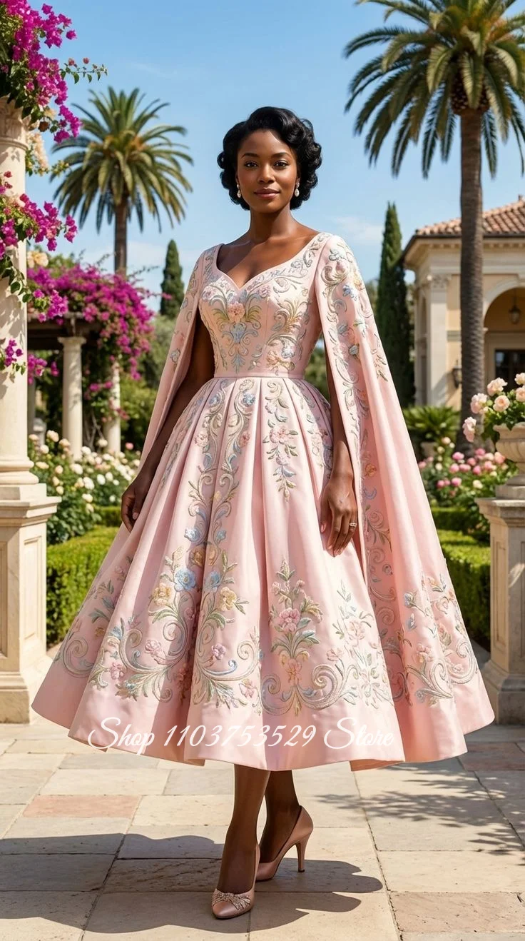 

Customised Pink Evening Gown Embroidered Sweetheart Neckline Prom Dress Long Sleeved Formal Prom Dress Wedding Party Dress