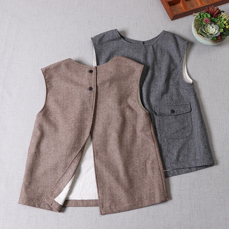 

Women's Suit Vest Round Neck Pullover Vest Herringbone Casual Summer Sleeveless Slim Fit Vests Waistcoat for Lady