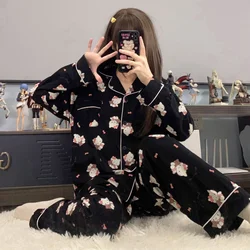 Sanrio Hello Kitty Summer Cute Pajamas Pant Women Y2k Japanese Sweets Sleepwear Female Print Loungewear Home Clothes Suit 2023