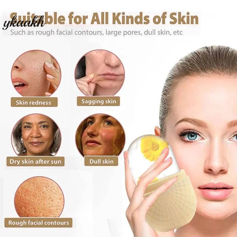 

Ice Roller For Face And Eyes Silicone Ice Mold Massager Cooling And Firming Facial Skin Ice Roller Leak-proof Reusable