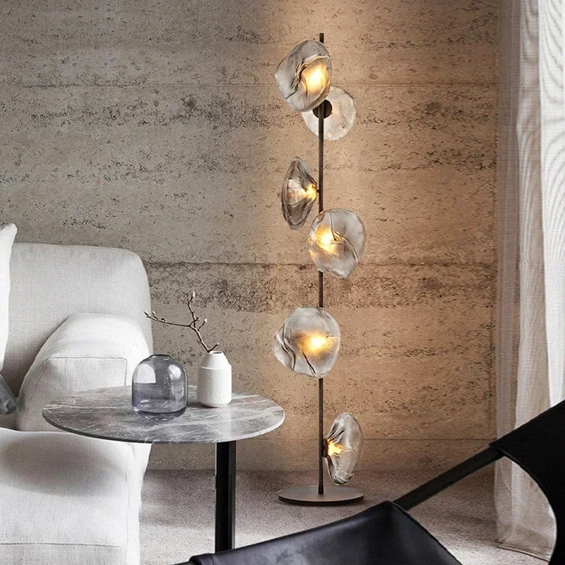 Cloud Artistic Floor Lamps Glass LED Lighting Gray Nightlight Room Decor Home Decoration Bedside Stand Lights for Living