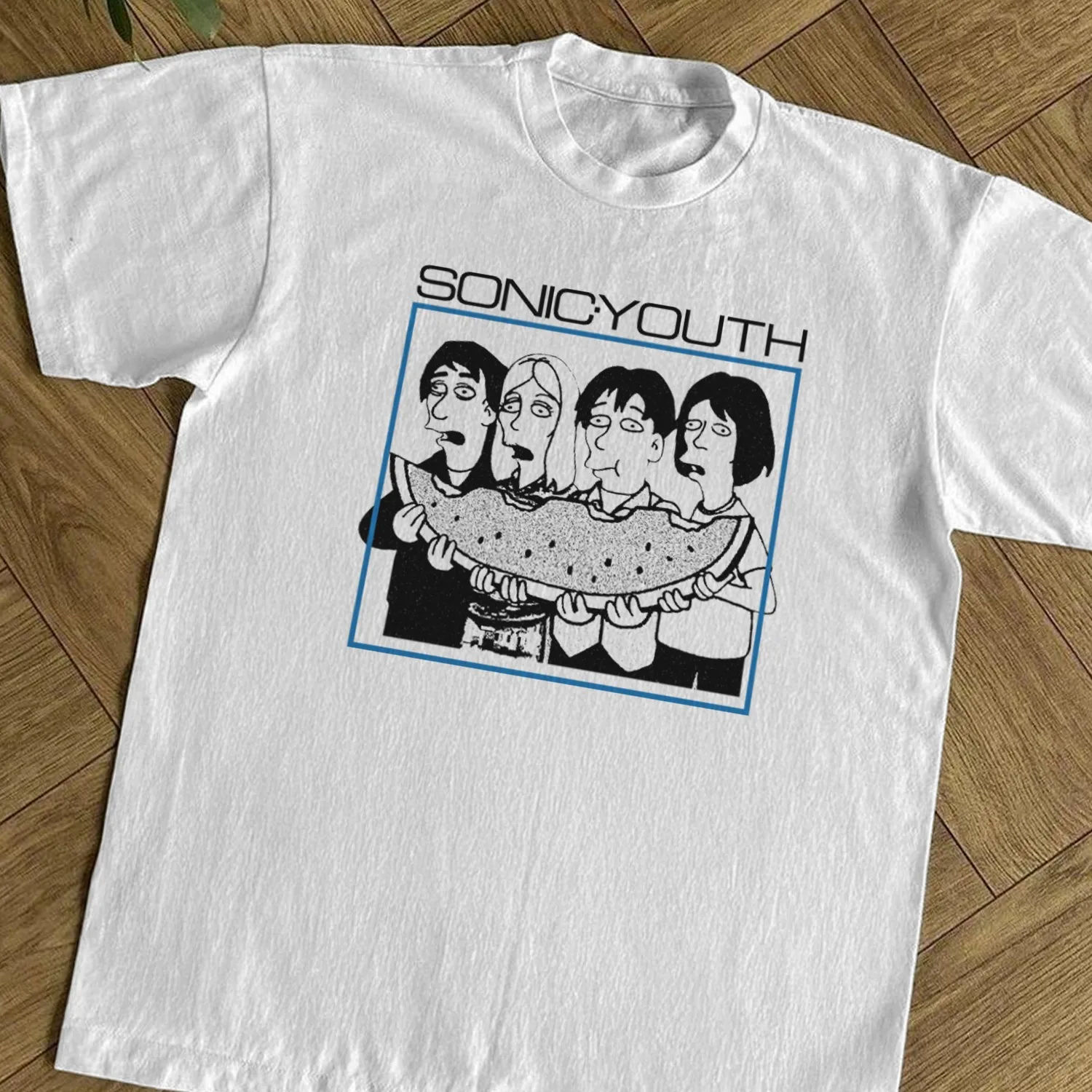 Sonic Youth Watermelon Springfield Band Graphic T-Shirt Cotton Men Women Vintage Style Streetwear Tee