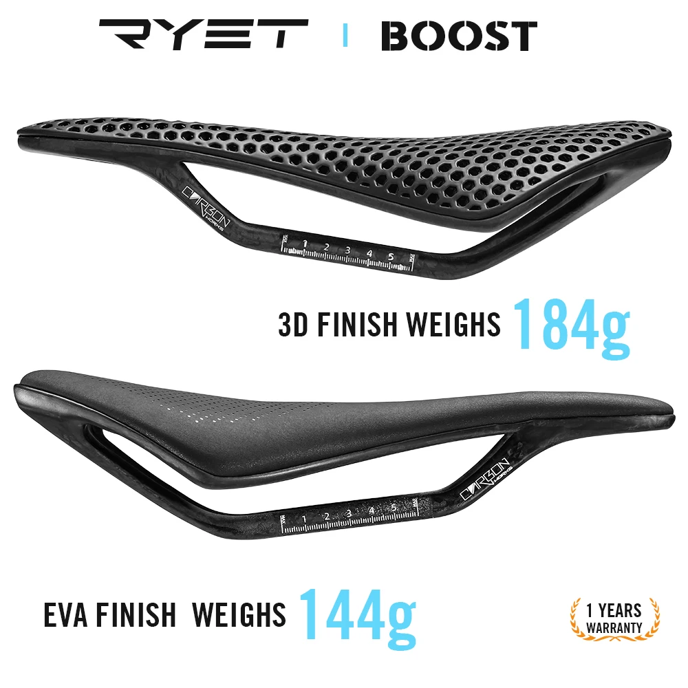 RYET كامل الكربون T1000 ثلاثية الأبعاد مطبوعة السرج وسادة دراجة اكسسوارات 250*150 مللي متر دراجة السرج ل الطريق الجبلية الحصى مقعد الدراجة
