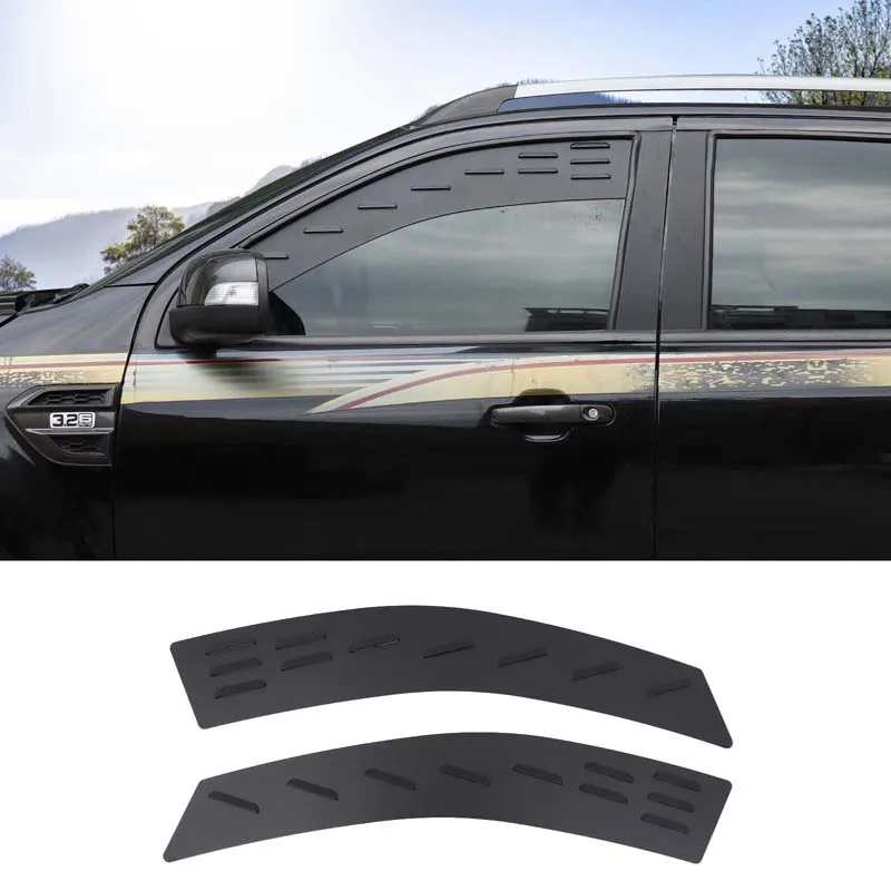 

For Ford Ranger 2015-2022 Aluminum Alloy Car Door Window Vent Louver Window Air Vents Ventilation Grille Car Accessories