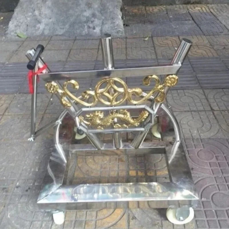 Flag stand lion dance dancing flag head three-pole five-pole flag dance performance professional stainless steel flagpole
