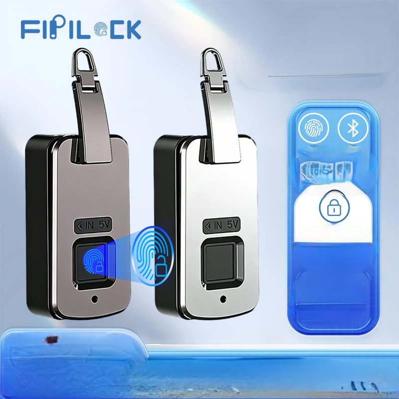 High-end Zinc Alloy Fingerprint Lock Embedded Smart Anti-theft Bag Lock for Zipper Luggage Accessories