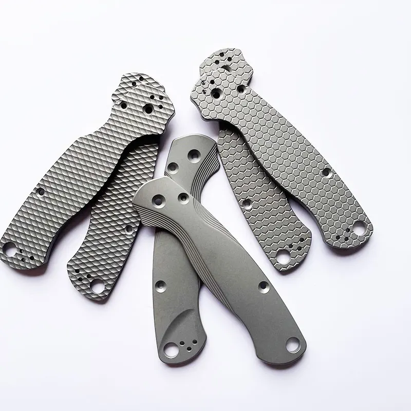 

1 Pair Titanium Alloy Knife Handle Scales for Spyderco C81 Para 2 Folding Knives