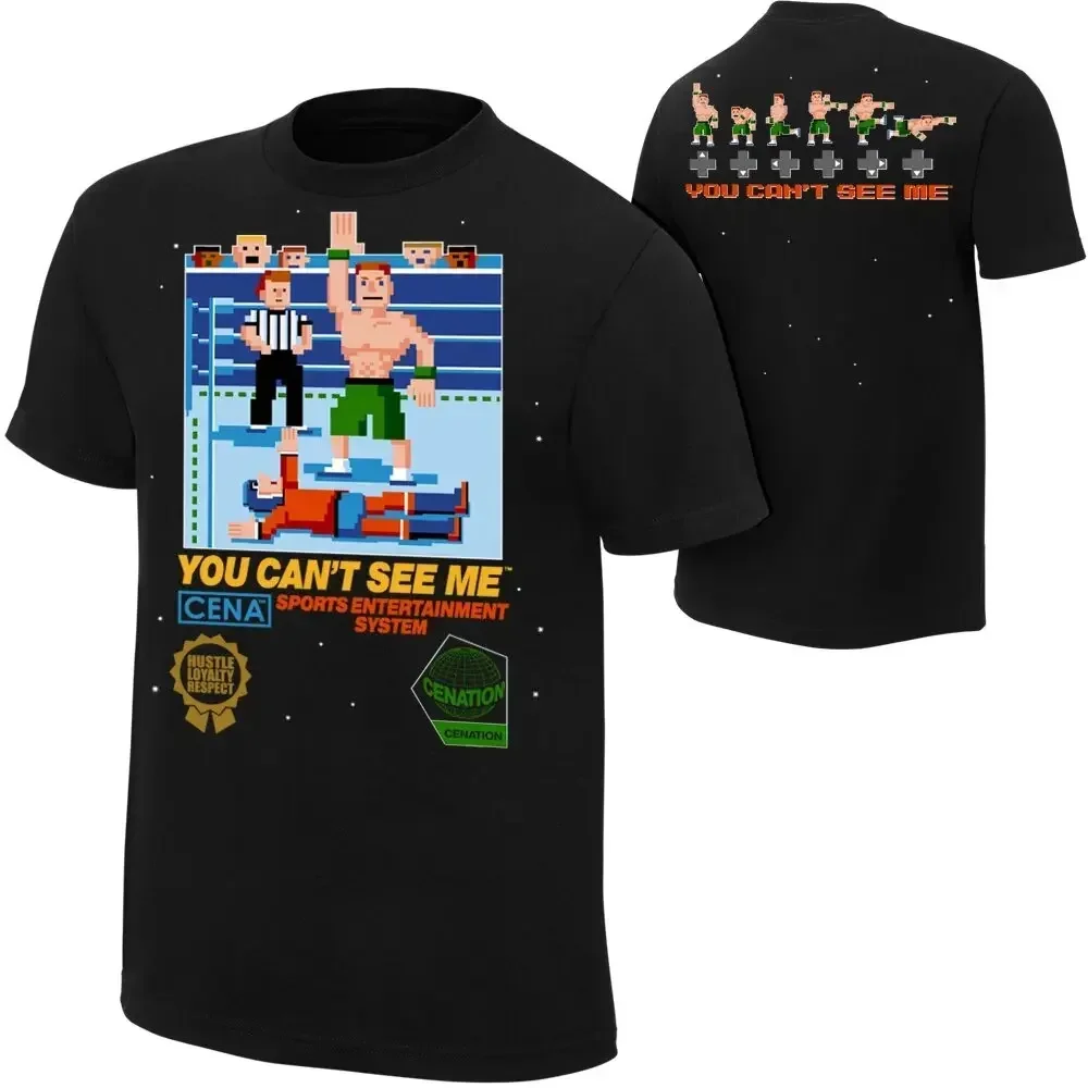 

2025 Summer Hot Men's Street Sports Round Neck Breathable Cool 3D Printed Men's Wrestler John Cena Pattern Sports Breathable Top