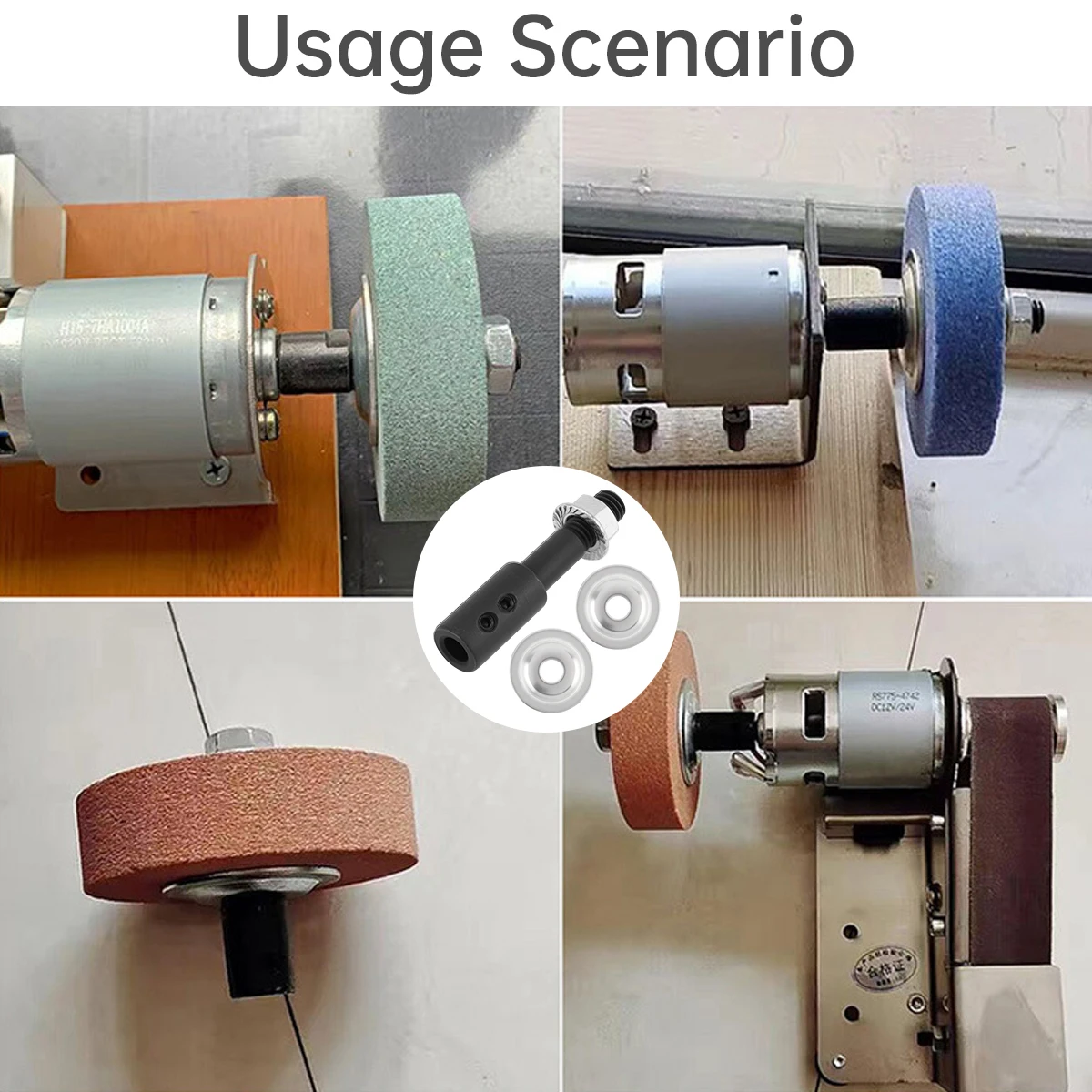 Motor Shaft Adapter 6-16mm Spindle Adapter Grinding Wheel Motor Connection Adapter for DIY Polishing Machine / Grinding Wheels